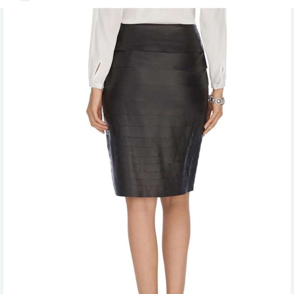 White House Black Market leather pencil skirt - Picture 2 of 12
